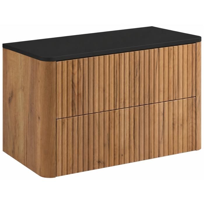 Meuble de salle de bain 80 Chêne craft plan noir 808 x 442 x 50 cm