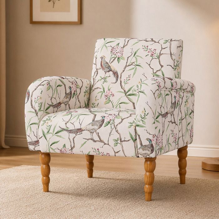 Fauteuil de salon HomeMiYN avec accoudoirs siège rembourré confortable pour chambre et coin lecture