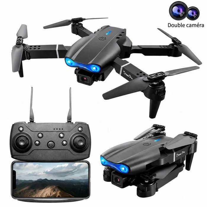 Drone 4K Pliable Double Caméra Télécommande + APP Altitude Holding 15 min Vol LED Nocturne – Débutant