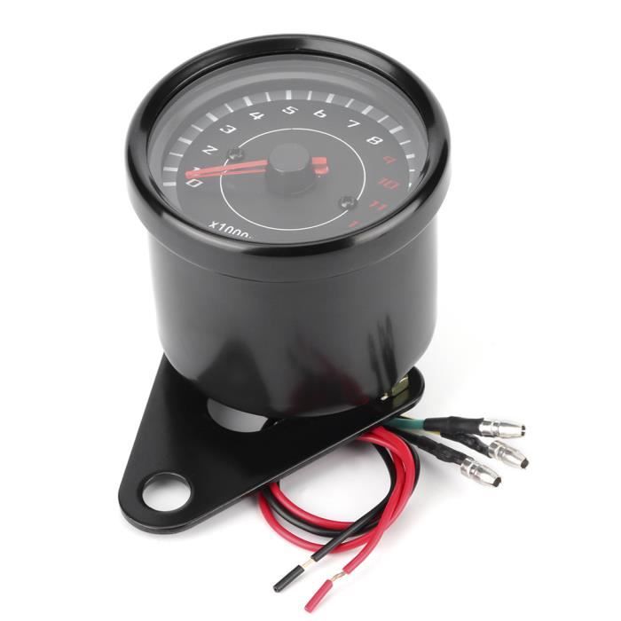 TKSE Tachymètre Électronique Universel Moto 12V - LED Rétroéclairé, Précis Et Robuste Pour Honda, Suzuki, Yamaha, Kawasaki