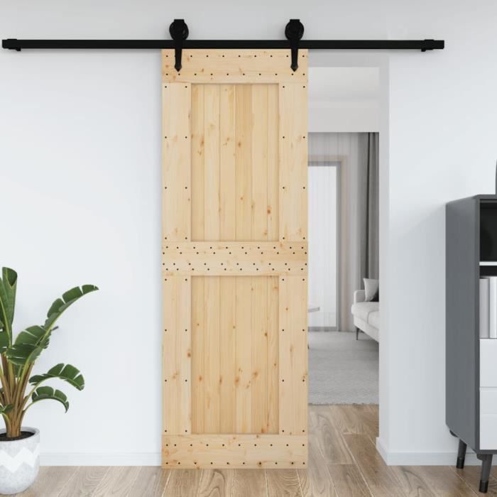 ANSELF Kit porte coulissante porte de grange bois Porte Système de Porte  Porte d'Entrée 80 x 210 cm Design uni - Cdiscount Bricolage