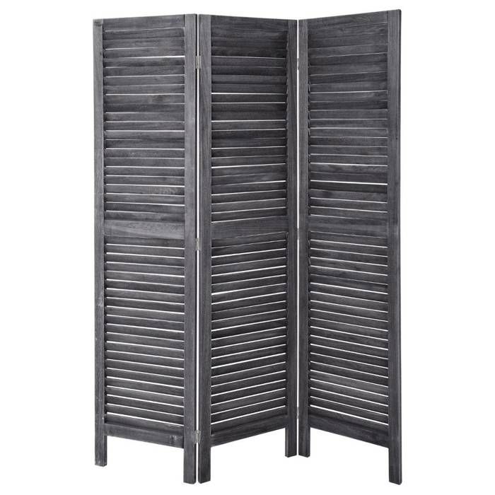 Paravent bois gris H170cm - Atmosphera Créateur dintérieur Paravent bois gris H170cm - Atmosphera Créateur dintérieur