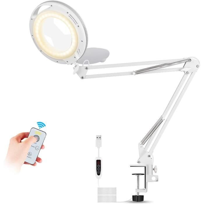 Loupe avec Lumière et Support, , Lampe de Bureau Grossissante, 3 Modes