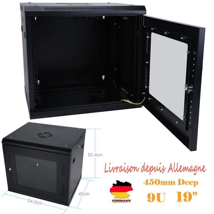 9u 19 Coffret Reseau Wall Mount Rack Cabinet Pour It Network