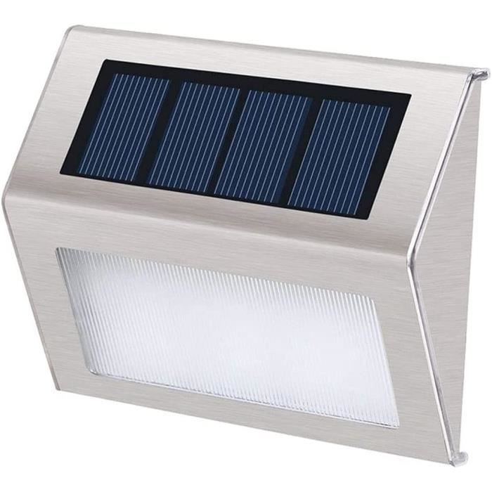 Lampe Solaire LED De Jardin En Acier Inoxydable - Hauteur 37 Cm, Allumage Automatique, 1 Unité