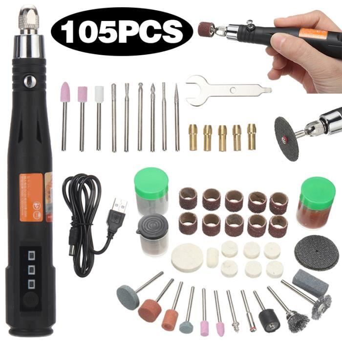 Mini Perceuse Sans Fil 3 Vitesses Mucek - Rechargeable Pour Bricolage, Avec Tête De Désherbage