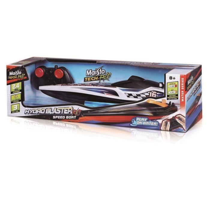 Jouet télécommandé - Maisto - Bateau police Hong Kong 2.4GHZ ASS3 - Blanc/Noir/Bleu - 12x12x43 cm
