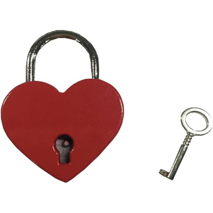 Cadenas en métal coloré et exquis avec clé 45 x 59 mm (roseate) | Leroy