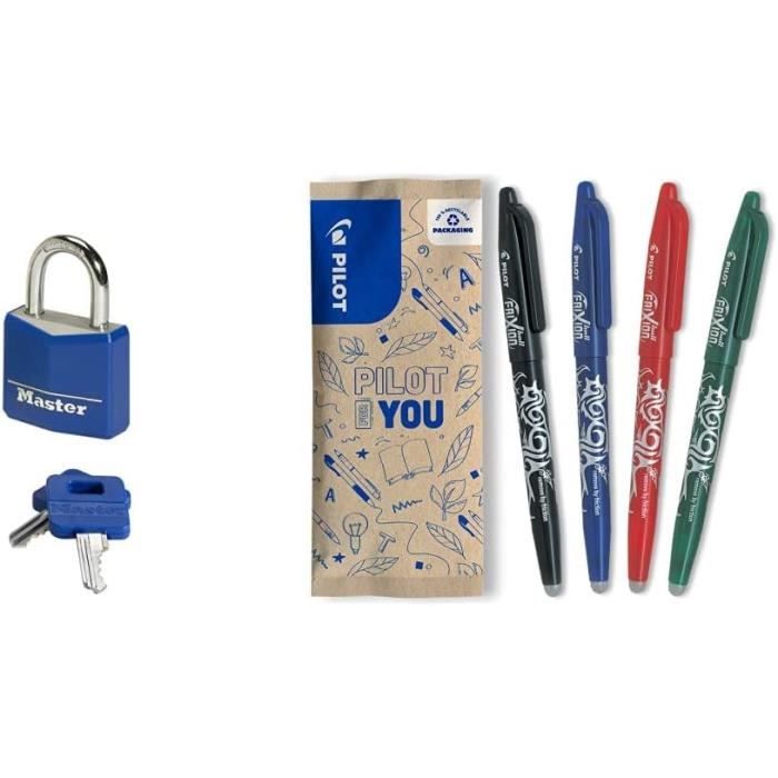 Master Lock 7640EURDBLKLH Cadenas à Combinaison Programmable en Aluminium avec Anse Longue, Noir, 4 x 10,2 x 1,5 cm