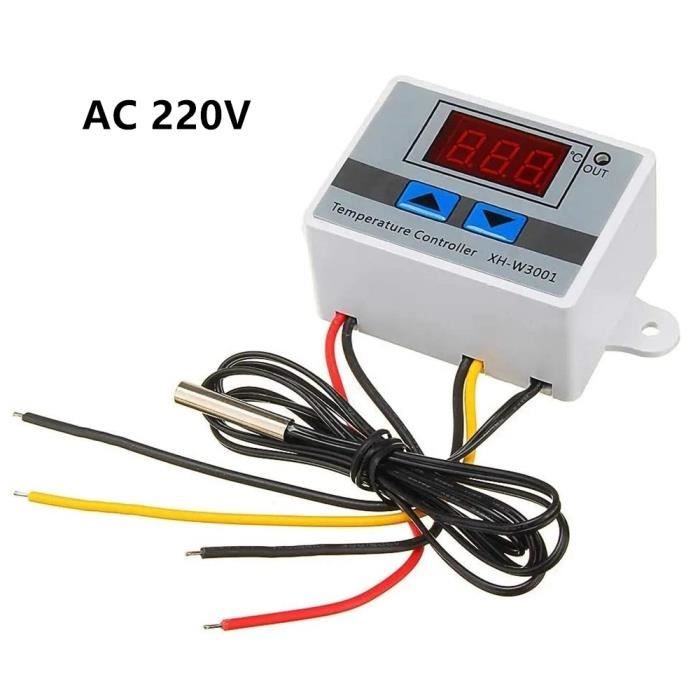 Régulateur Thermostat Numérique AC 220V – Module Contrôle Température -50°C à +110°C – Précision 0.1°C – Sonde 1m Étanche