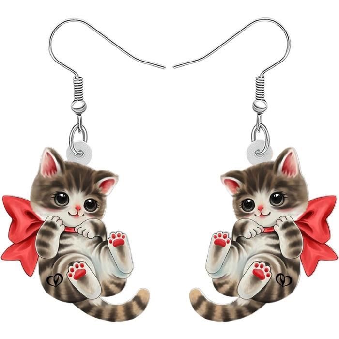 Boucles d'oreilles chat - Bijoux fantaisie