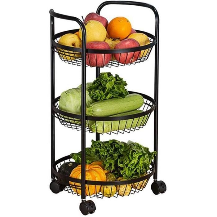 Chariot De Rangement Métal 3 Niveaux – Blanc – Sur Roulettes – Moderne – Neuf