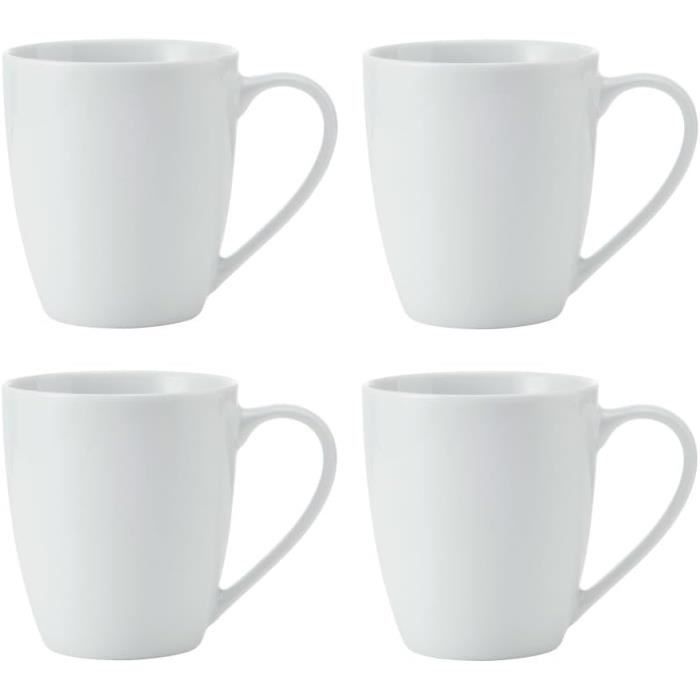 Lot De 4 Tasses à Expresso En Porcelaine Avec Soucoupes Et Support Métal - 75 Ml, Blanc, Pour Café, Thé, Cappuccino | Lave-vaisselle, Micro-ondes