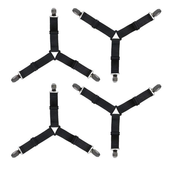4 Tendeurs De Drap Housse VAWSVOCS - Élastiques Triangle Pour Lit, Matelas, Canapé