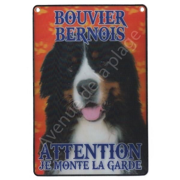 Plaque de portail Attention au chien Bouvier bernois je monte la garde main image 1