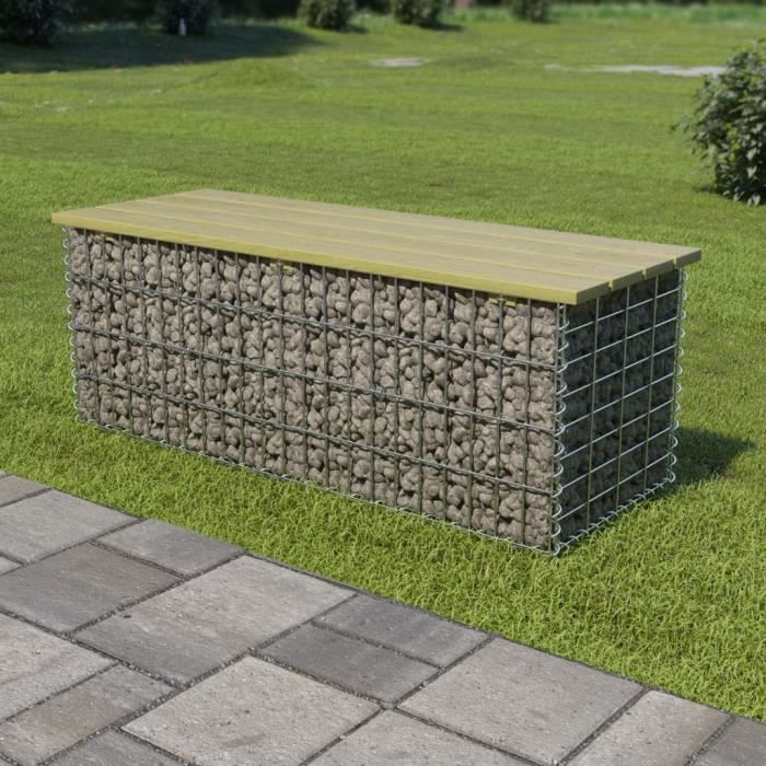 Banc De Gabion 120 Cm Acier Galvanise Et Pinede Fsc Achat Vente Pierre Gabion Pierre Banc De Gabion 120 Cm Acier Cdiscount