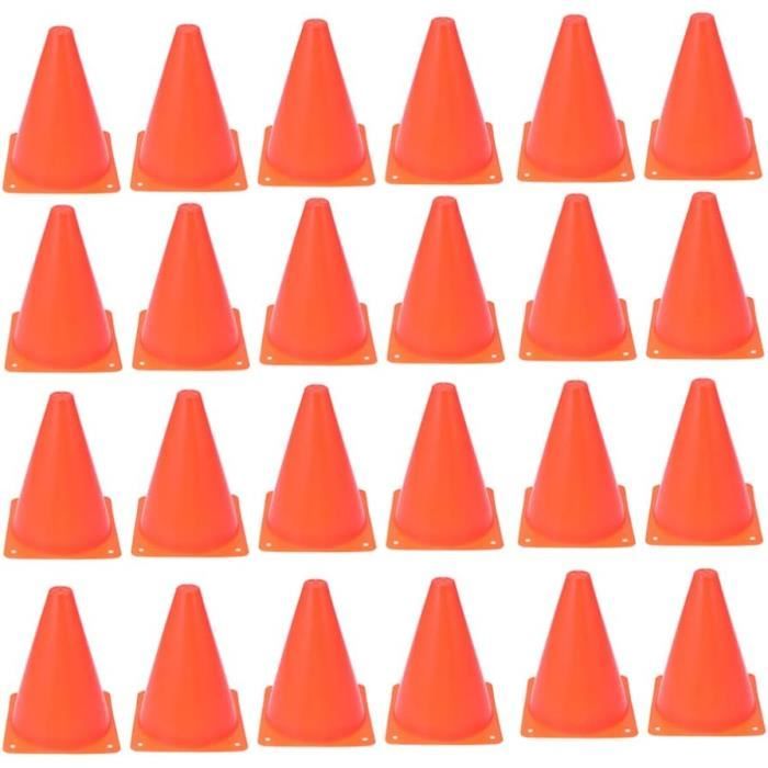 10 Cônes De Signalisation Football IMIKEYA Numérotés 1-10 - Orange, 13.5x13.5 Cm