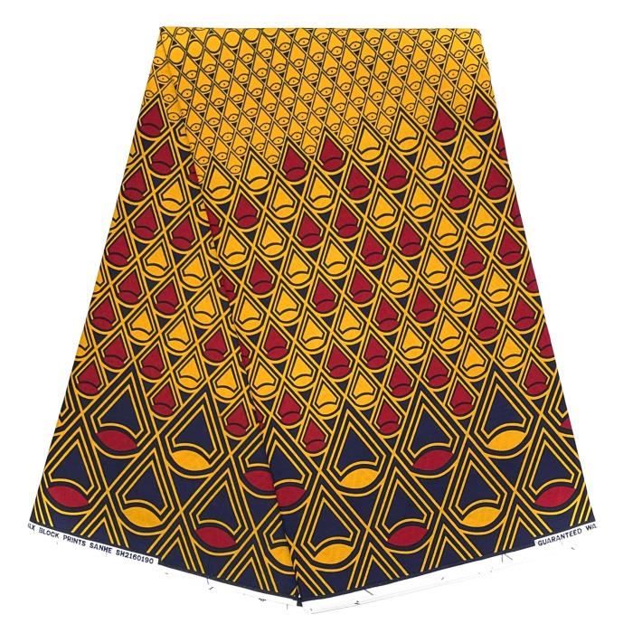 Tissu Wax Africain Pagne Imprimé Vert 2 Yards (environ 1-2 M) - Coton Léger, Origine Cameroun