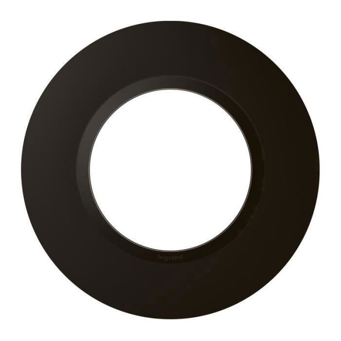 Plaque de finition ronde 1 poste Dooxie - Legrand - Finition noir velours