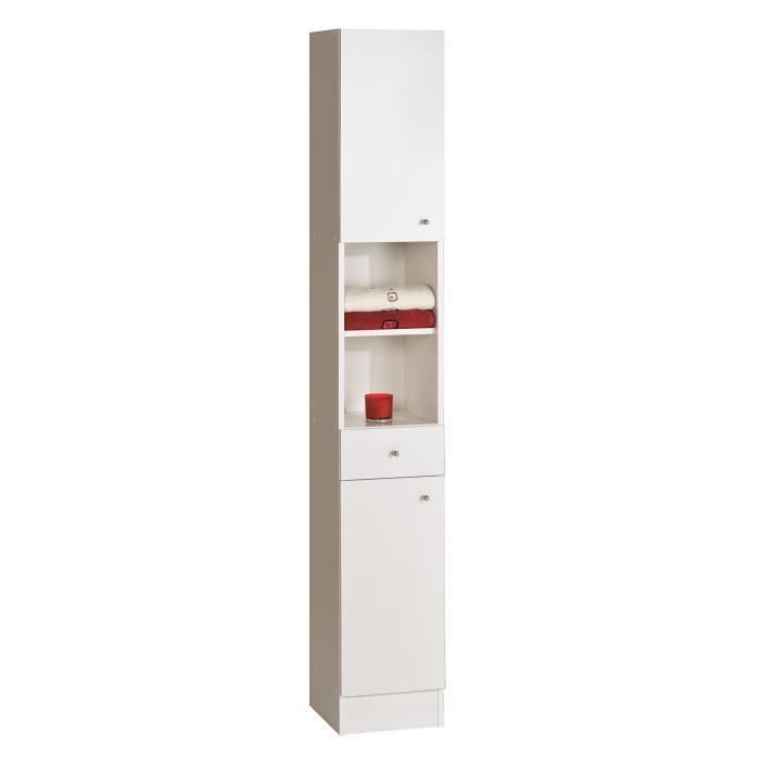 Meuble Salle De Bain Colonne M Kit Blanc 2 Portes 1 Tiroir 1 Niche