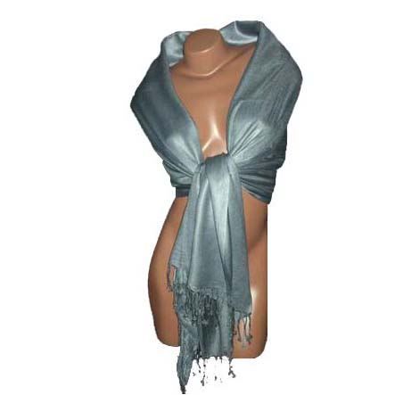 Écharpe Côtelée Cachemire pour Femme - Gris Moyen