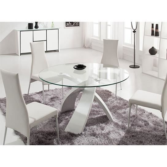 Table En Verre Ronde Castle Blanc Table Ronde Achat Vente