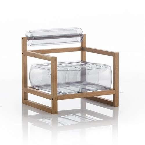 fauteuil design yoko wood transparent cadre bois 70x62x70 blanc