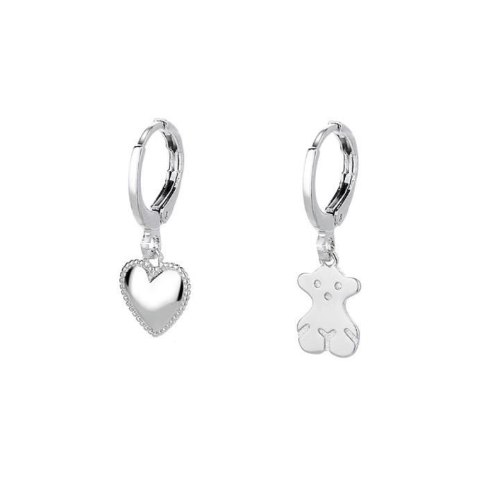 Boucles D'oreilles à Trous Pierres Fuchsia 2 Tons Sur Métal Doré Nickel N°5 - Neuf Avec étiquettes