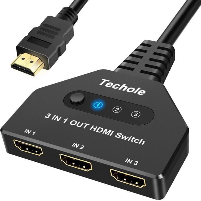 Techole Switch HDMI 4K, 3 Entrée vers 1 Sorties Commutateur HDMI  UHD/3D/4K@30Hz/1080P@60Hz, HDMI Switch Supporte PC PS4 PS3 Xbox Lec -  Cdiscount Bricolage
