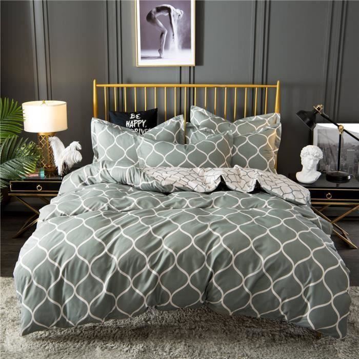 Literie Simple Poncage Imprime Housse De Couette Taie Sans Feuilles 3pcs P2539 B34405 Achat Vente Housse De Couette Seule Cdiscount