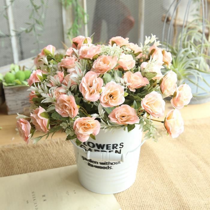 8 Tête Bouquet Fleur Artificielle Pivoine Soie Plante Décoration Mariage Maison