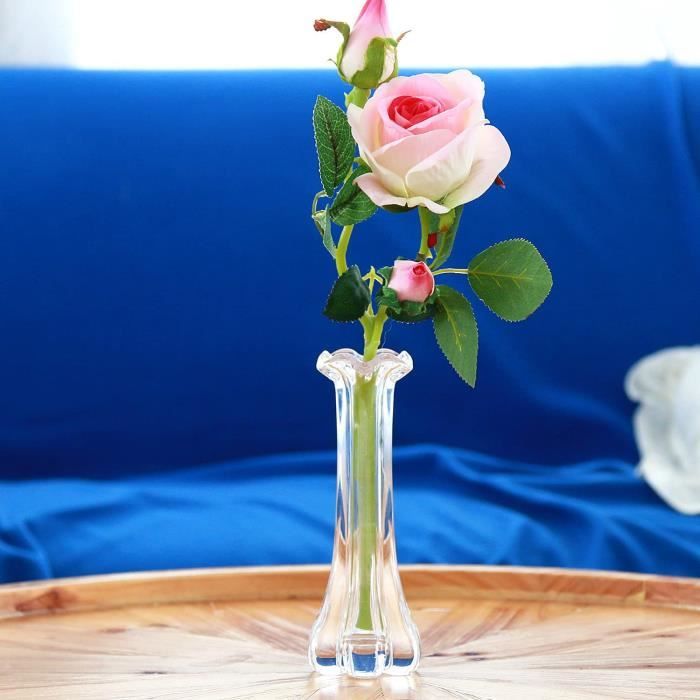 Vase incassable en forme de trompette Transparent 18 cm de haut Petit
