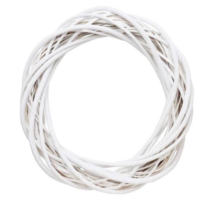 Lot De 4 Couronnes De Base En Rotin Naturel - 20 Cm De Diamètre - Pour Décorations DIY (Noël, Mariage, Saisons) - 3