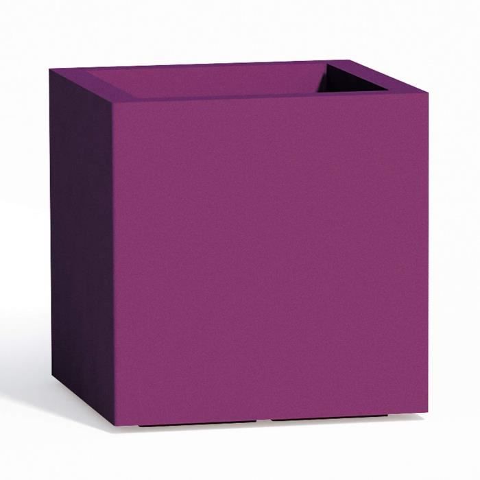 Pot de fleurs Cube en résine Carré H40 Violet 40x40Cm - Cdiscount Jardin