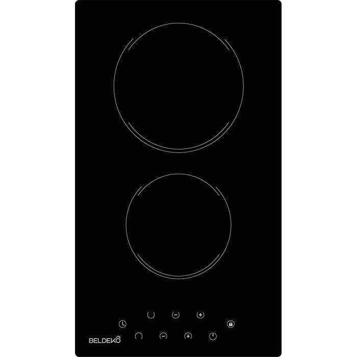 Plaque Vitrocéramique 2 Foyers 3000W - Tactile - 9 Niveaux - Minuterie - Verrou Enfant - Encastrable Ou Portable - 12