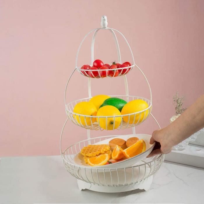 PORTE FRUITS Porte-fruits,Grande Corbeille A Fruits 2-3 Etages,Panier A