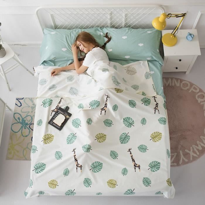Drap Housse sac de couchage en coton Portable voyage h tel Anti