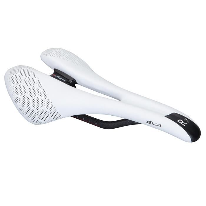 Blanche Selle de velo de route ajouree de haute qualite R7 entierement en Fiber de carbone 2022g nouveau De Cdiscount Sport