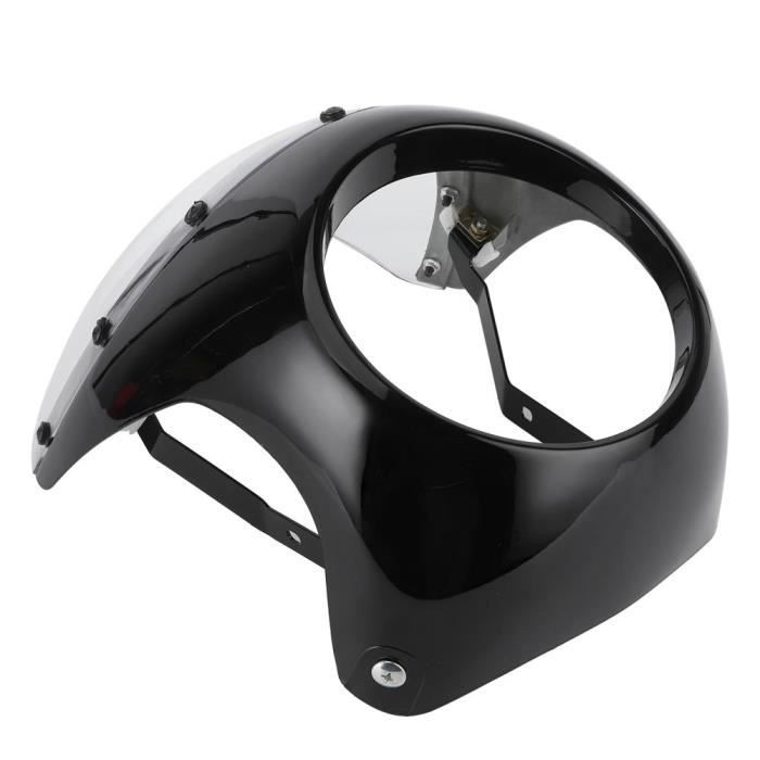 Pare-brise Moto Universel | PC Noir | Pour Phares 5-7 Pouces | Déflecteur Vent | Kit De Montage Complet