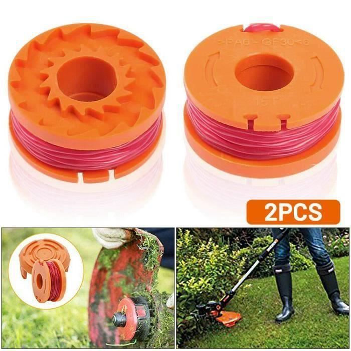 Lot De 2 Cache-bobines Pour Débroussailleuse Worx WA0216 - Compatible WG124, WG116 Et Modèles Filaires