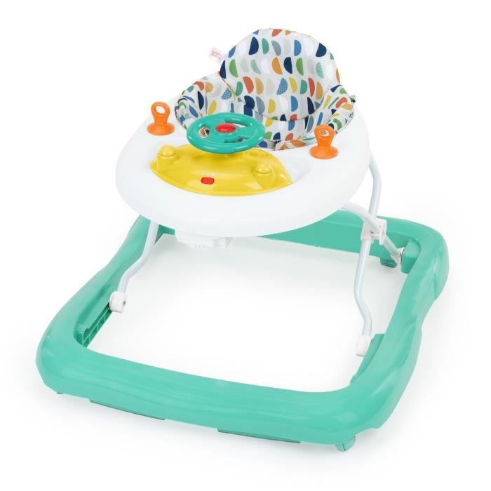 BRIGHT STARTS Trotteur bébé évolutif et pliable 2-en-1 - Lumieres et Sons - Jouet déveil amovible Musique Hauteur Réglable