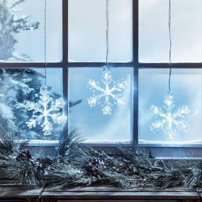 Lot de 15 décorations de flocons de neige holographiques 3D à suspendre - Flocons de neige argentés pour décorations d'hiver - Fournitures de fête d' anniversaire