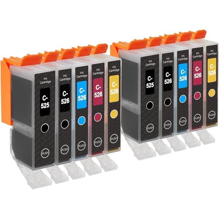Lot De 18 Cartouches D'encre Compatible Canon PGI-525 & CLI-526 - 6 Sets, Neuves