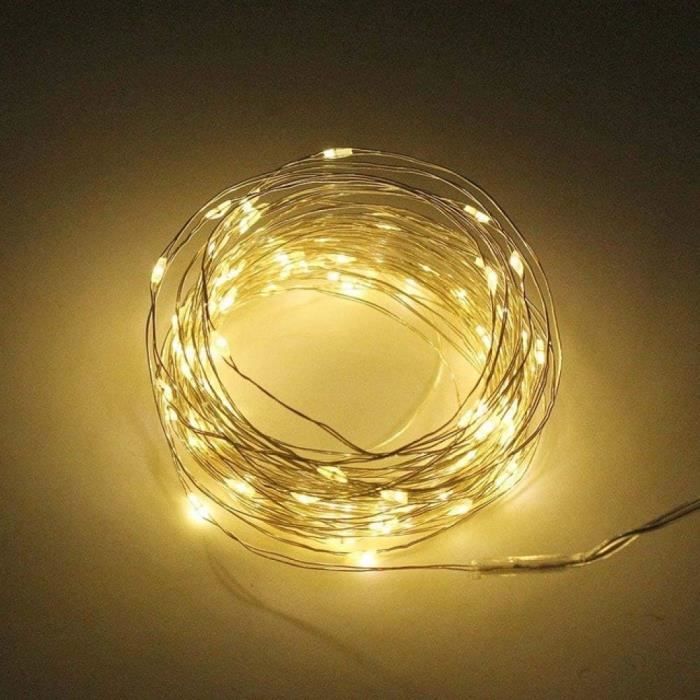 Guirlande Lumineuse Solaire 10m 100 LED - étanche IP44, Télécommande, 8 Modes, Pour Jardin, Noël