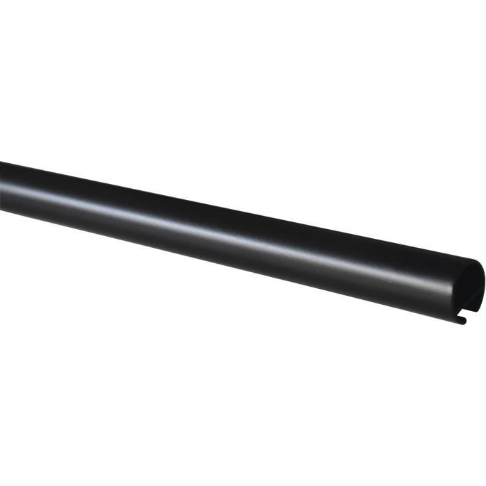 Tringle à Rideaux Métal 120cm Noir - Gardinia - Ø20mm Avec Rail Intérieur