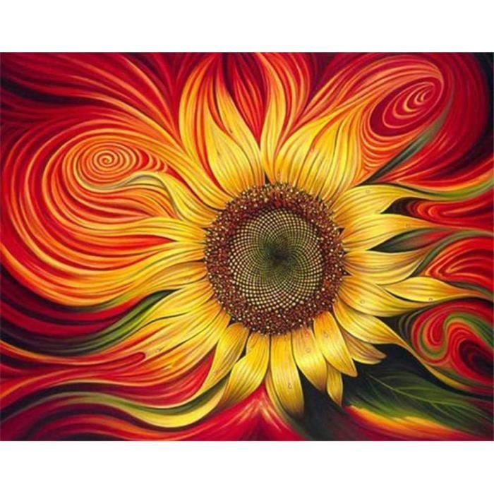 Peinture Par Numéros GAROMIA - 40x50cm - Fille Aux Fleurs - Kit Complet Avec Peintures Et Pinceaux