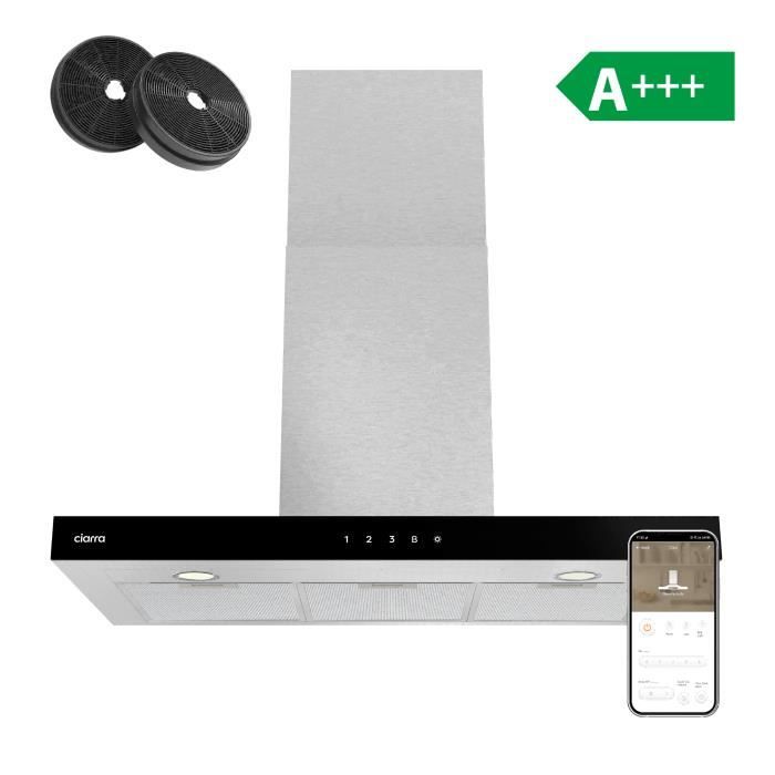 Saga EH70GS 70 cm Acier Inoxydable Verre Cuisine Hotte aspirante Saga EH70GS 70 cm Acier Inoxydable Verre Cuisine Hotte aspirante