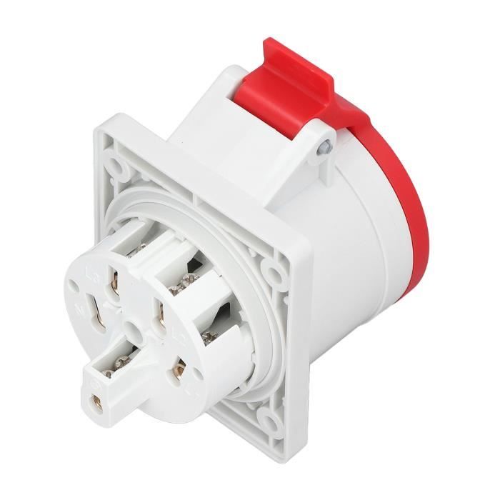 Sourcing Map Industriesteckdose IP44 32A – 3P+E+N, AC 220-380V, Rot/weiß, IEC309-2, Wasserdicht