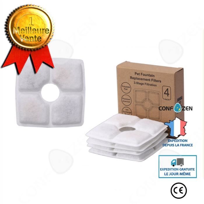 Comparer les prix de CONFO 4PCS Filtre carré pour distributeur deau pour animaux de compagnie