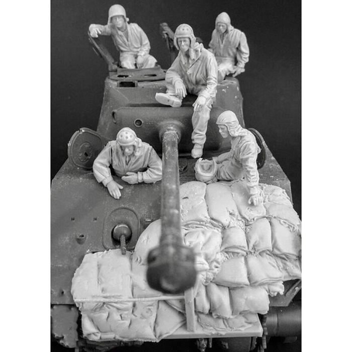 Maquette Soldats Allemands WWII 1/16 - 6 Figurines Résine Non Peintes Non Assemblées - Modélisme Militaire